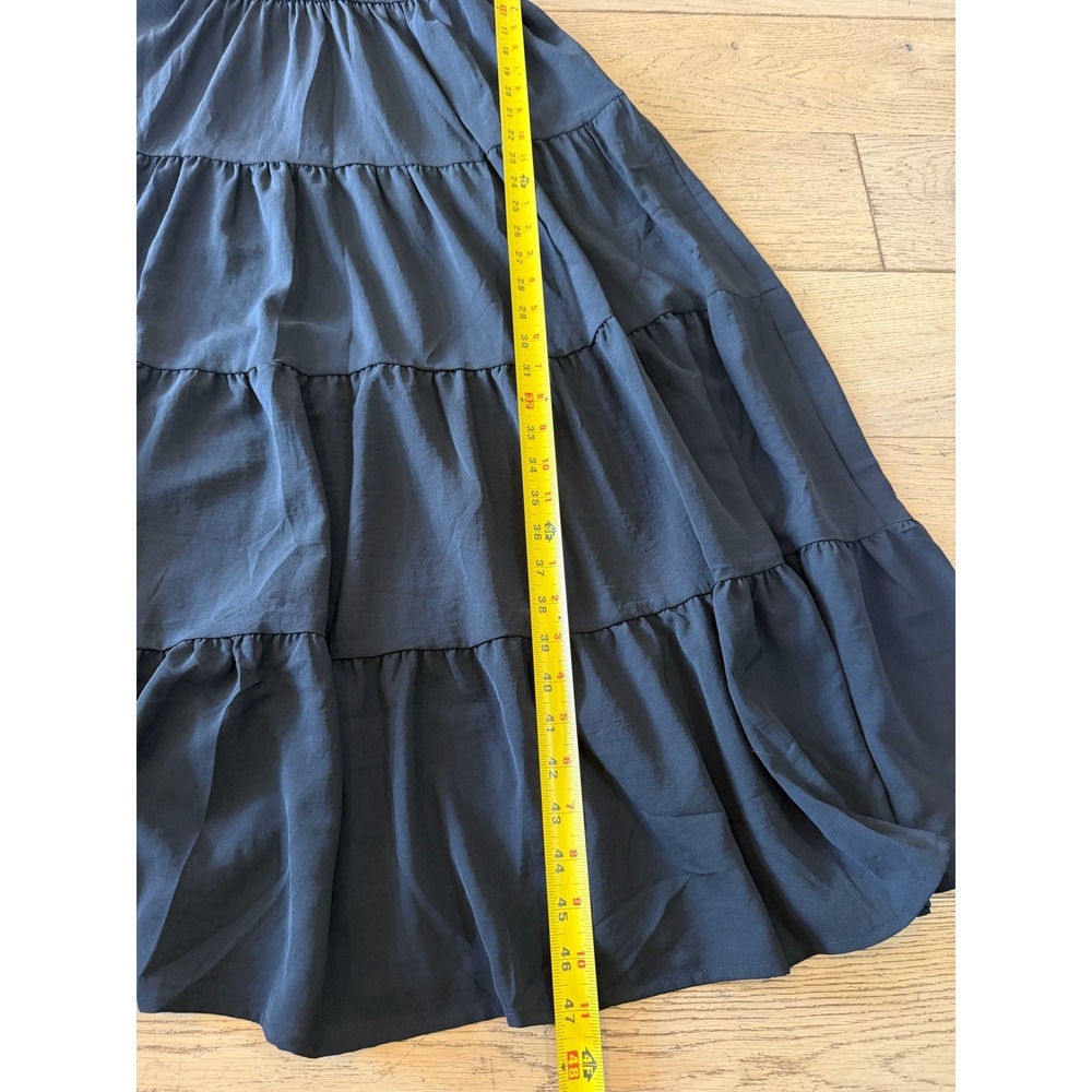 PrettyGarden Smocked Tiered Maxi Dress Black Sleeveless Scoop Neck S NWT (1545) - Picture 8 of 10